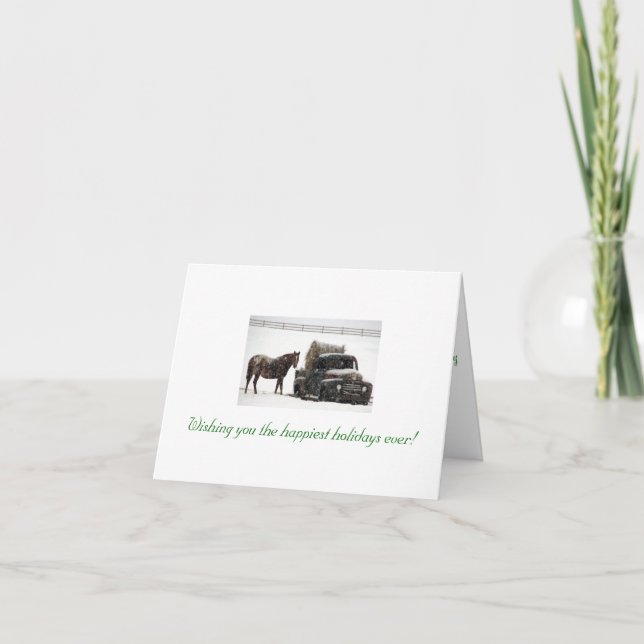 winter-hay-delivery, Wishing you the happiest h.. Holiday Card (Front)