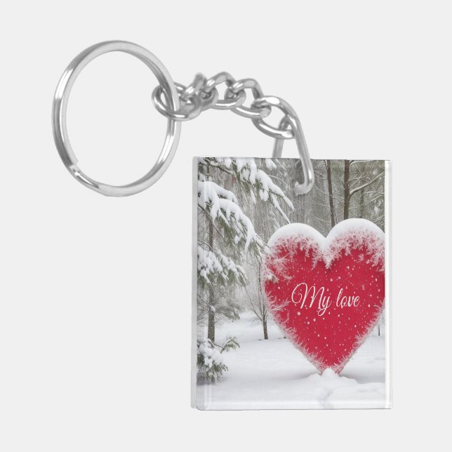 Winter Heart Keychain (Front Left)