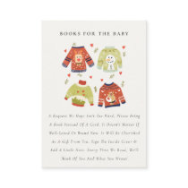 Winter Hearts Ugly Sweater Books For Baby Shower Enclosure Card