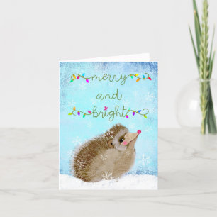 Winter Hedgehog  BLANK Greeting Card