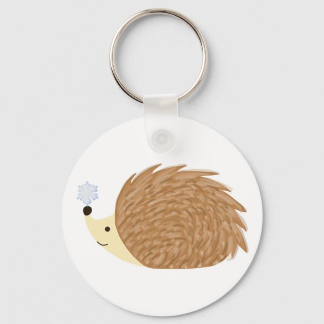 Winter Hedgehog Keychain (Front)