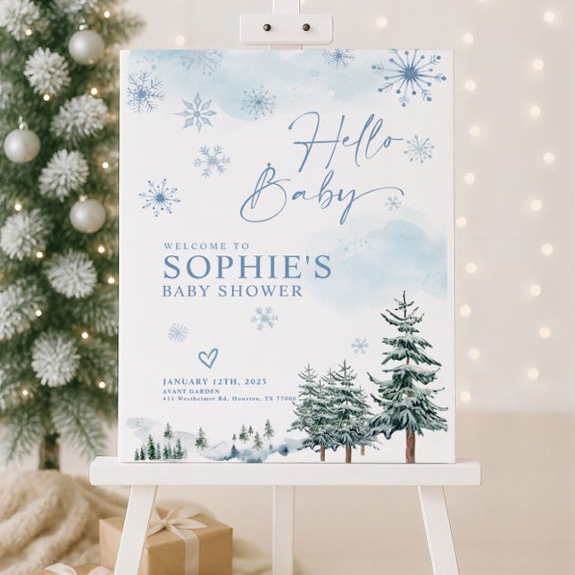 Winter Hello Baby Welcome Sign, Boy Baby Shower  Foam Board (Creator Uploaded)