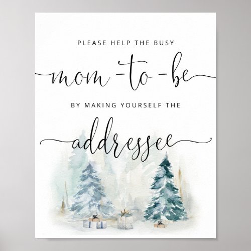 Winter Help the Busy Mom  Address an Envelope Poster