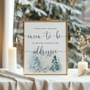 Winter Help the Busy Mom Address an Envelope Poster