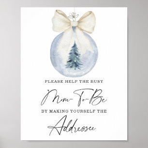 Winter Help the Busy Mom-to-Be Address an Envelope Poster