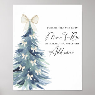 Winter Help the Busy Mom-to-Be Address an Envelope Poster