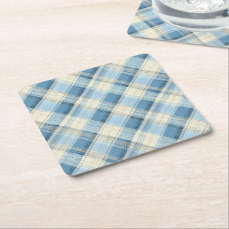 Winter Heritage Tartan | Frostbite Glen Diamond Square Paper Coaster