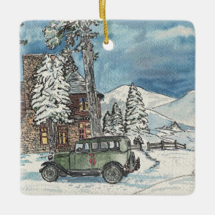 Winter Hideaway Ceramic Ornament