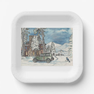 Winter Hideout Paper Plates