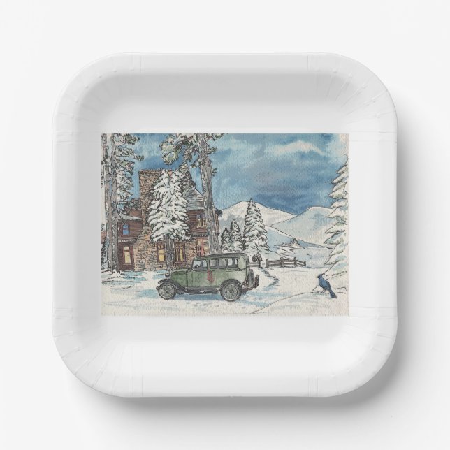 Winter Hideout Paper Plates (Front)
