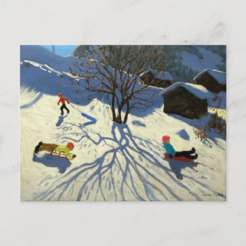 Winter hillside Morzine France Postcard