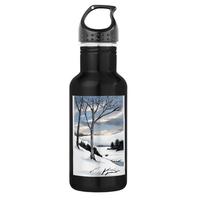 Winter Hillside Water Bottle (Front)