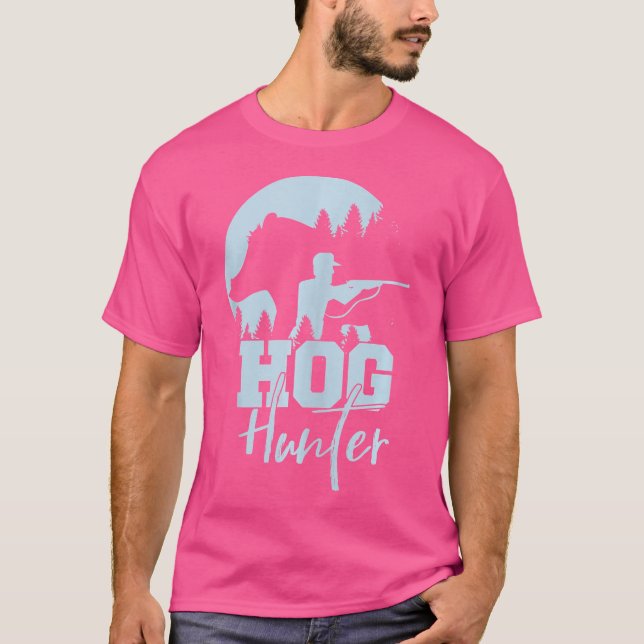 Winter Hog Hunter Wildlife Adventure Shoot T-Shirt (Front)