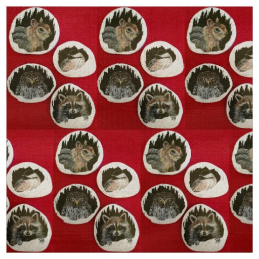 "Winter Holiday Animals" Fabric