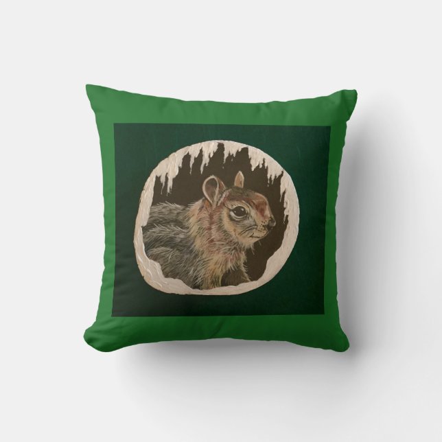 "Winter Holiday Animals" Throw Pillow (Front)