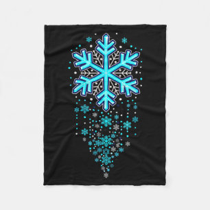 Winter Holiday Apparel - Blue Snowflake Cascade, I Fleece Blanket