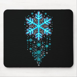 Winter Holiday Apparel - Blue Snowflake Cascade, I Mouse Pad