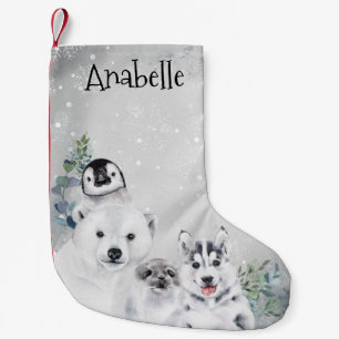 Winter Holiday Arctic Animal Christmas Penguin Small Christmas Stocking