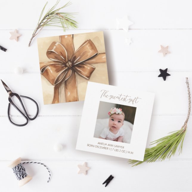 Winter Holiday Baby Birth Announcement (Creator Uploaded)