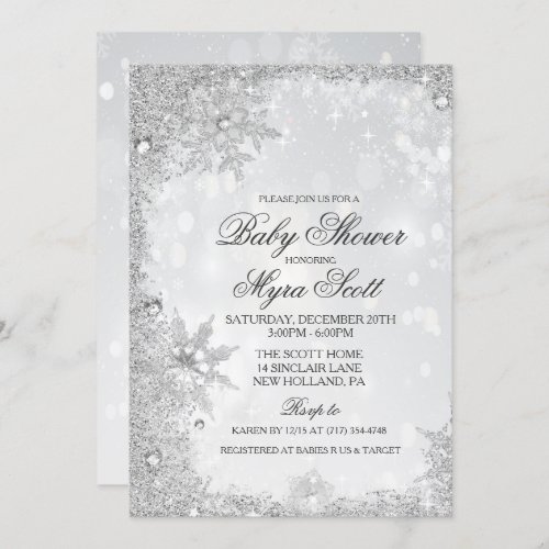 Winter Holiday Baby Shower Invitation