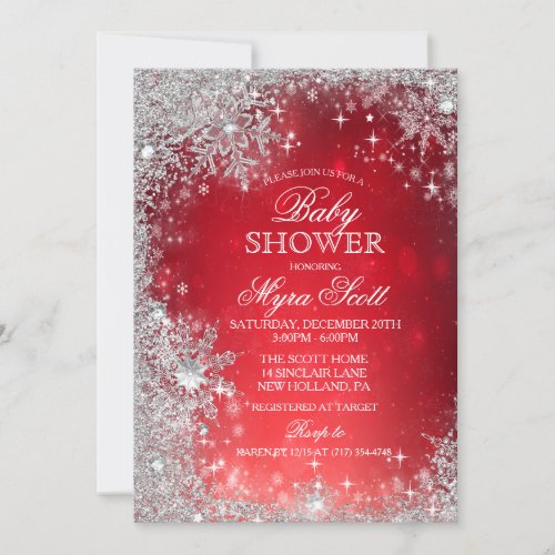 Winter Holiday Baby Shower Invitation