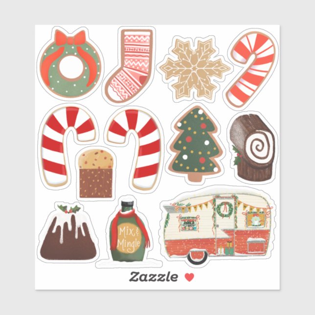 Winter Holiday Becky Nimoy Illustrations Christmas Sticker (Sheet)