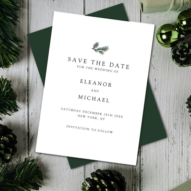 Winter Holiday Botanical Wedding Save the Date (Creator Uploaded)