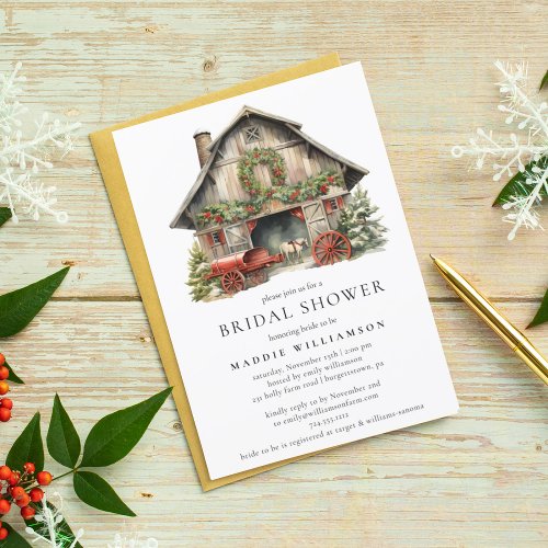 Winter Holiday Bridal Shower Invitation 