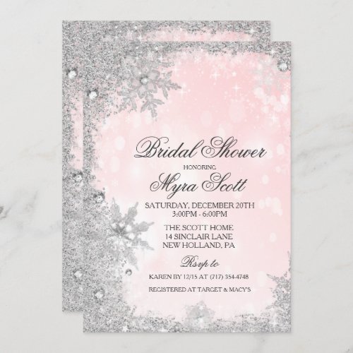 Winter Holiday Bridal Shower Invitation