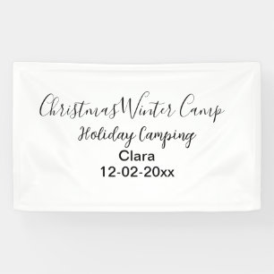 Winter holiday camping custom add name date banner