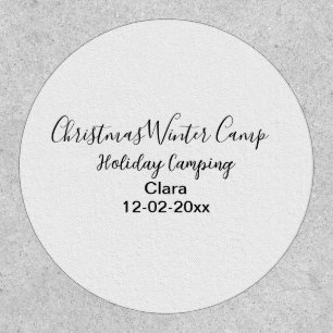 Winter holiday camping custom add name date patch