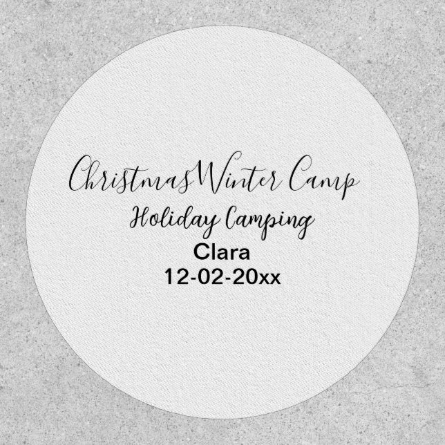 Winter holiday camping custom add name date patch (Front)