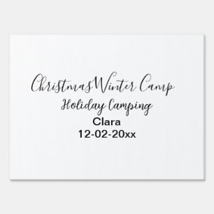 Winter holiday camping custom add name date sign