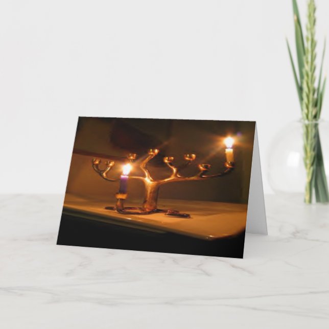 Winter Holiday Card: "light the menorah" Card (Front)