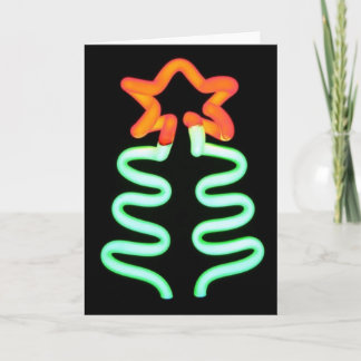 Winter Holiday Card: "Merry (neon) Christmas"