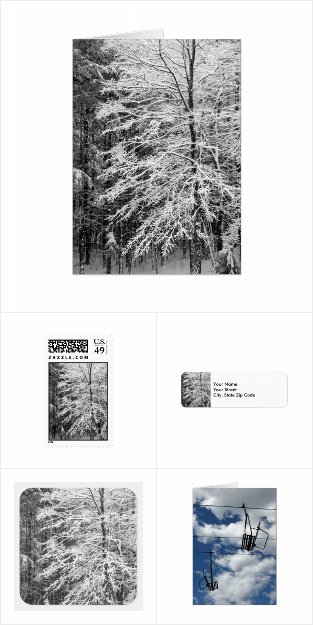 Winter Holiday Cards, Stamps, Labels, and Seals