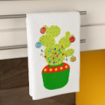 Winter Holiday Christmas Cactus Desert Southwest Kitchen Towel<br><div class="desc">This design was created through digital art. It may be personalized by clicking the customize button and changing the color, adding a name, initials or your favorite words. Contact me at colorflowcreations@gmail.com if you with to have this design on another product. Purchase my original abstract acrylic painting for sale at...</div>