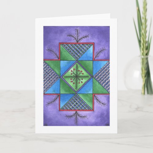 Winter HolidayChristmas card Star Berry Holiday Card