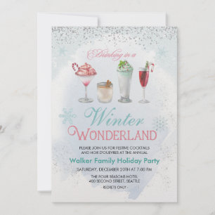 Winter Holiday Christmas Cocktail Party Invitation