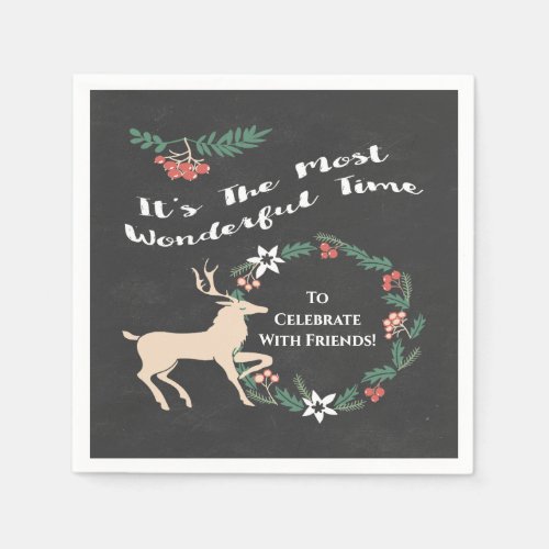 Winter Holiday Christmas Friends Party Napkins