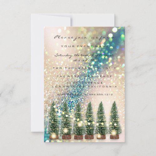 Winter Holiday Christmas Party Glitter Spark Invitation