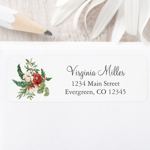 Winter Holiday Christmas Return Address Label