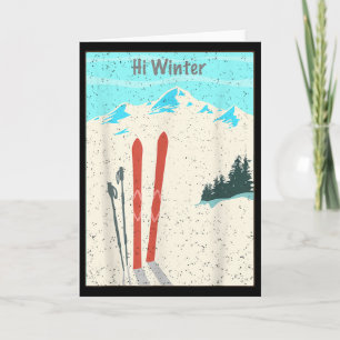 Winter Holiday Christmas Ski X-mas Skiing Skier Card