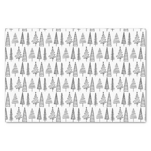 Winter Holiday Christmas Tree Line Pattern   Tissue Paper