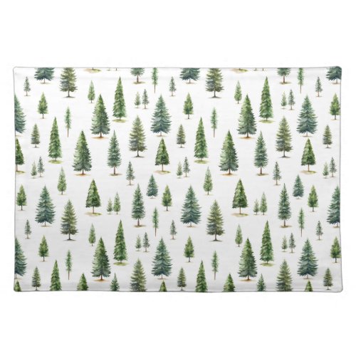 Winter Holiday Christmas Tree Pattern  Cloth Placemat