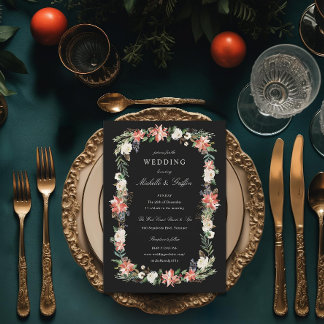 Winter Holiday Christmas Wedding Invitation