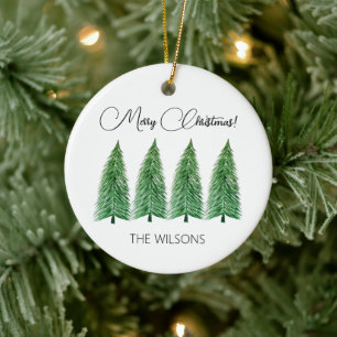 Winter Holiday Country Beauty Ceramic Ornament