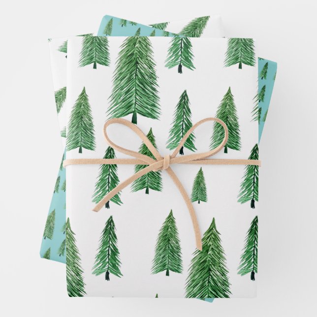 Winter Holiday Country Beauty Wrapping Paper Sheets (In situ)