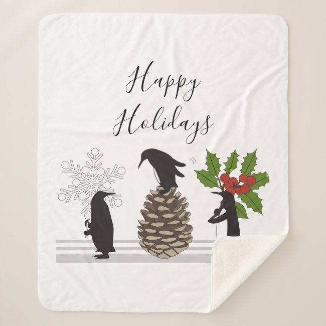 Winter Holiday Cute Funny Penguins
