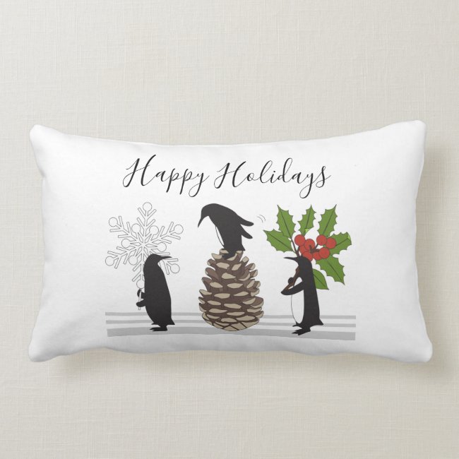 Winter Holiday Cute Whimsical Penguin Cartoon